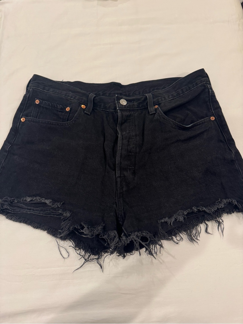 Levi's 501 Black Rise Denim Shorts